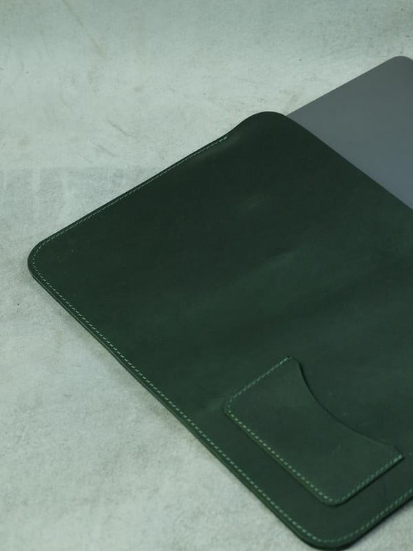 Шкіряний зелений чохол для MacBook | 6798362