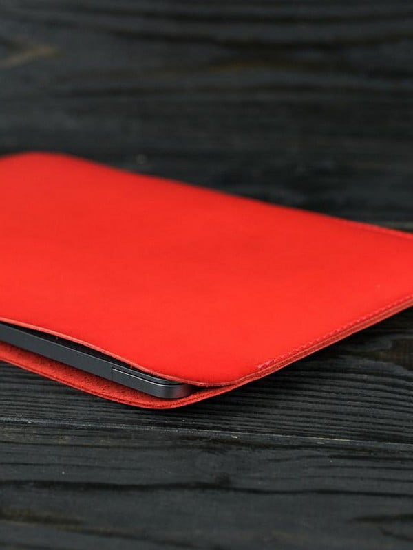Кожаный красный чехол для MacBook | 6798385