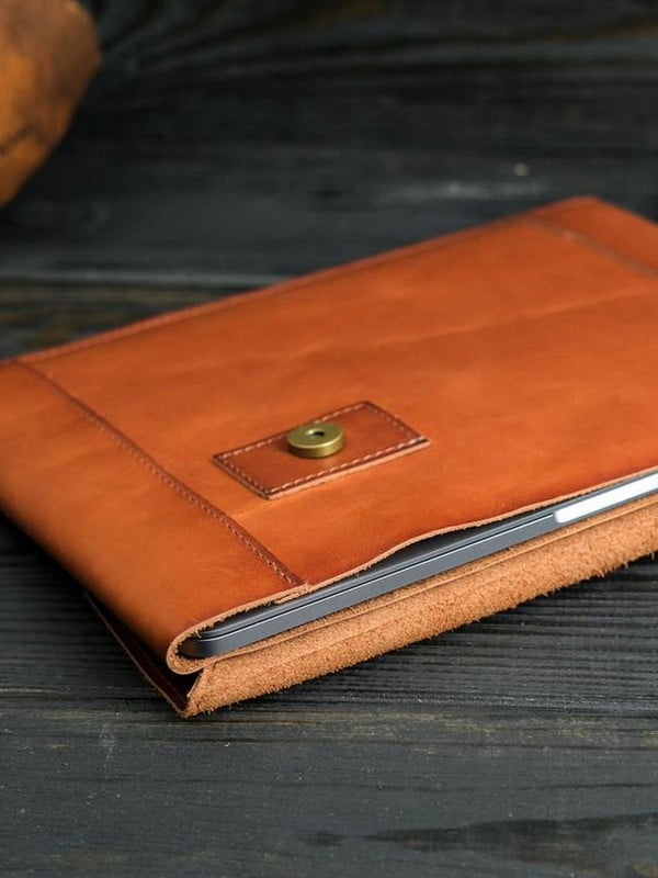Кожаный коричневый чехол для MacBook | 6799035