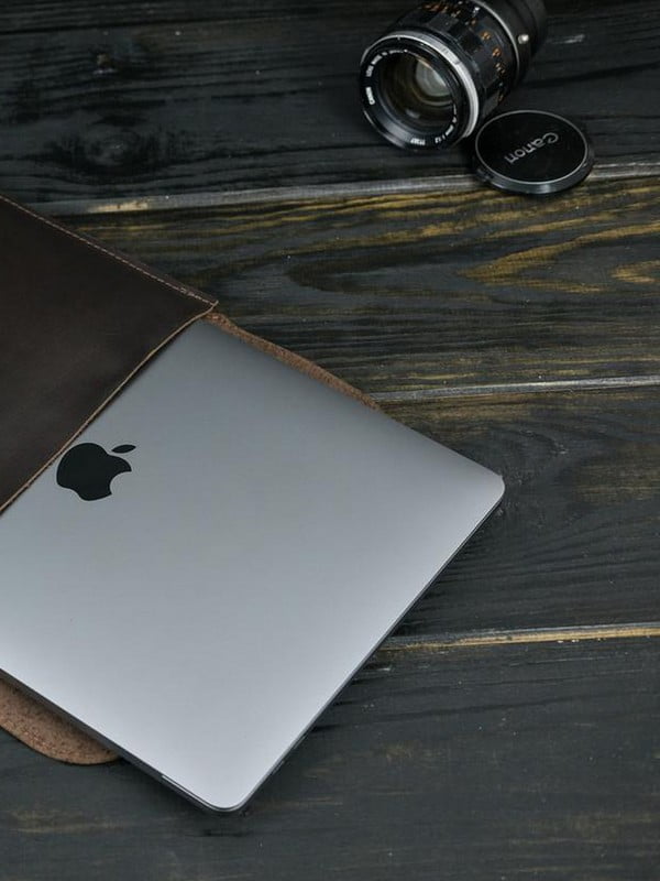 Шкіряний коричневий чохол для MacBook | 6799364
