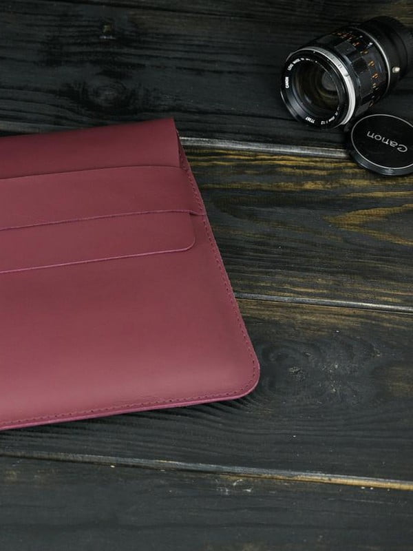 Кожаный бордовый чехол для MacBook | 6798618