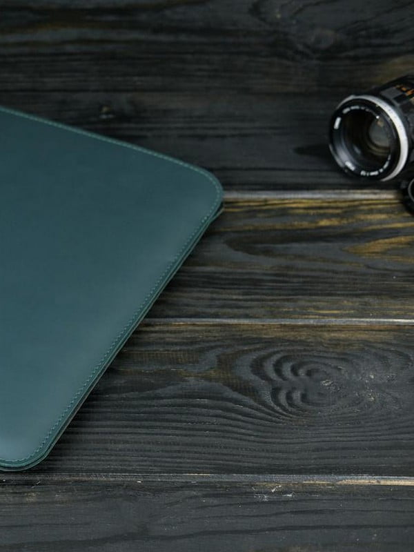 Шкіряний зелений чохол для MacBook | 6799052