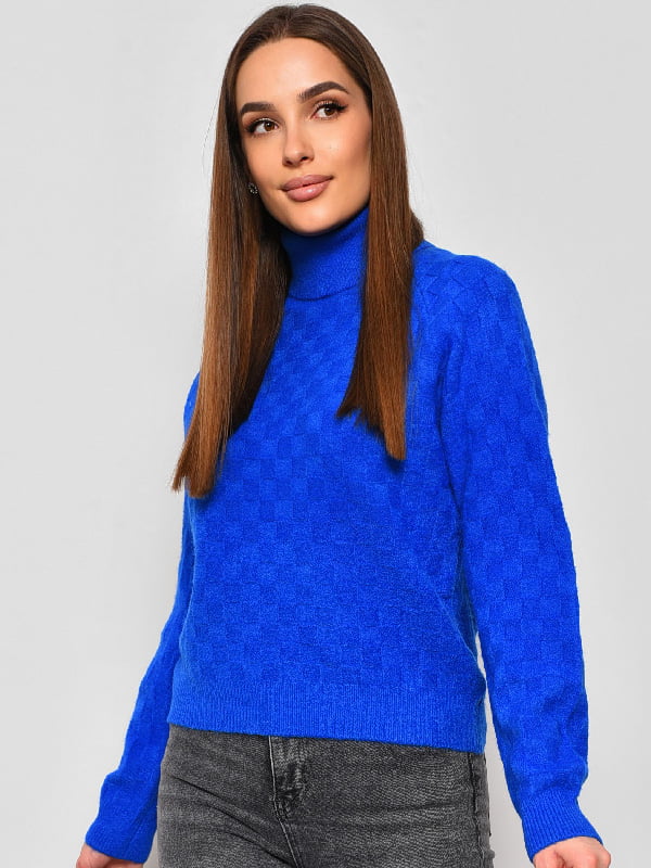 Синій светр з високим коміром | 6808763
