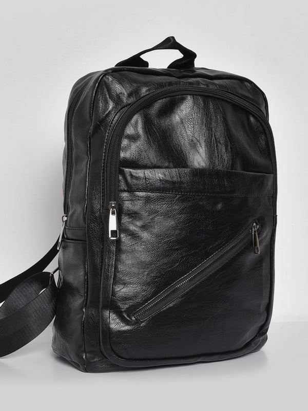 Рюкзак з екошкіри чорного кольору | 6809560