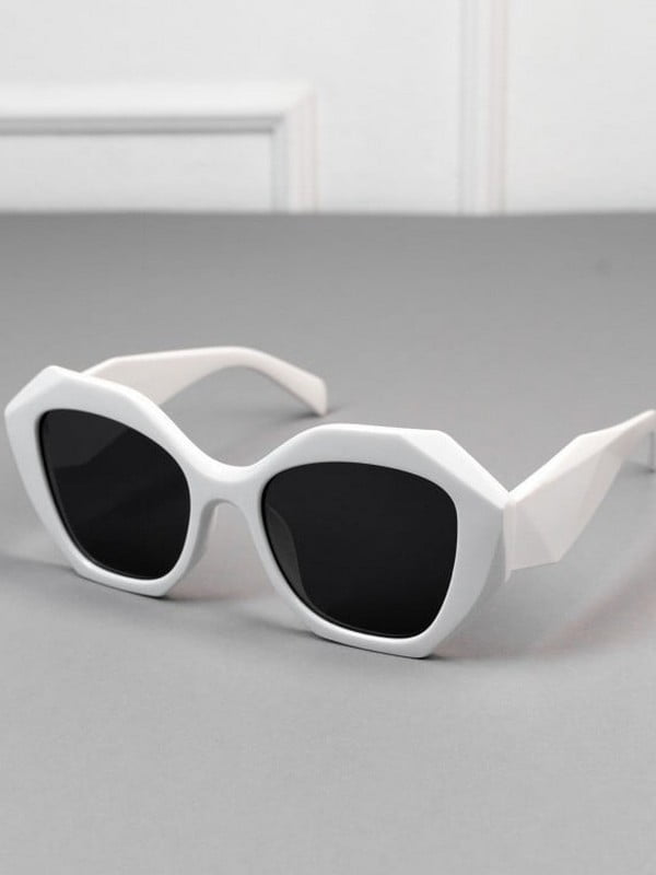 Білі окуляри з великою геометричною оправою | 6811202