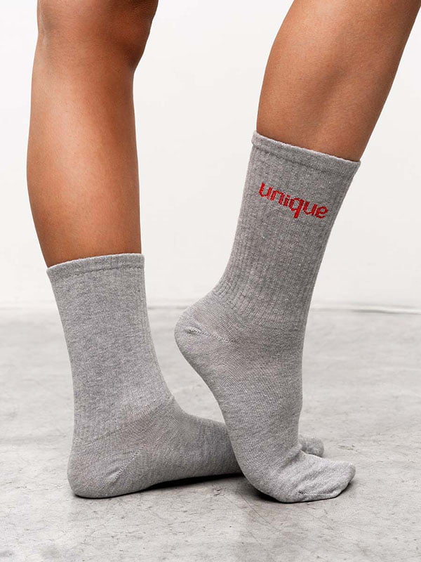 Шкарпетки сірого кольору з принтом UNIQUE | 6811337