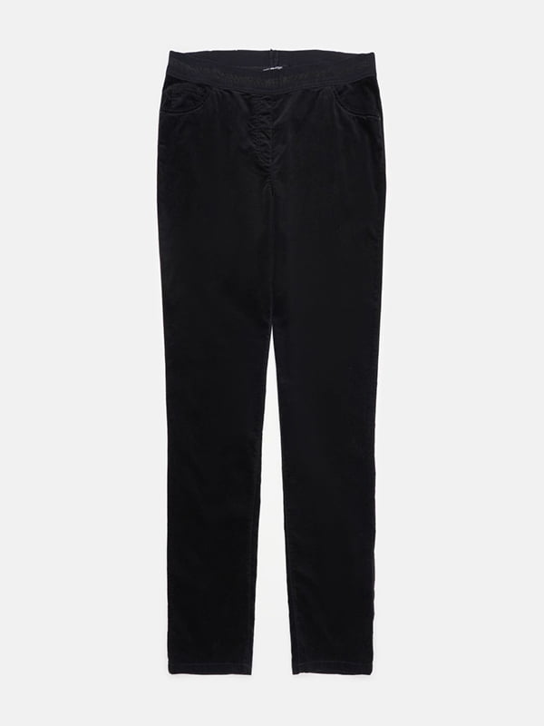 Черные бархатные брюки прямого кроя | 6811439