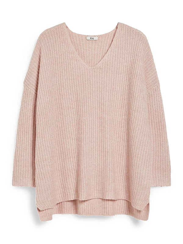 Вязаный пуловер розового цвета | 6811705