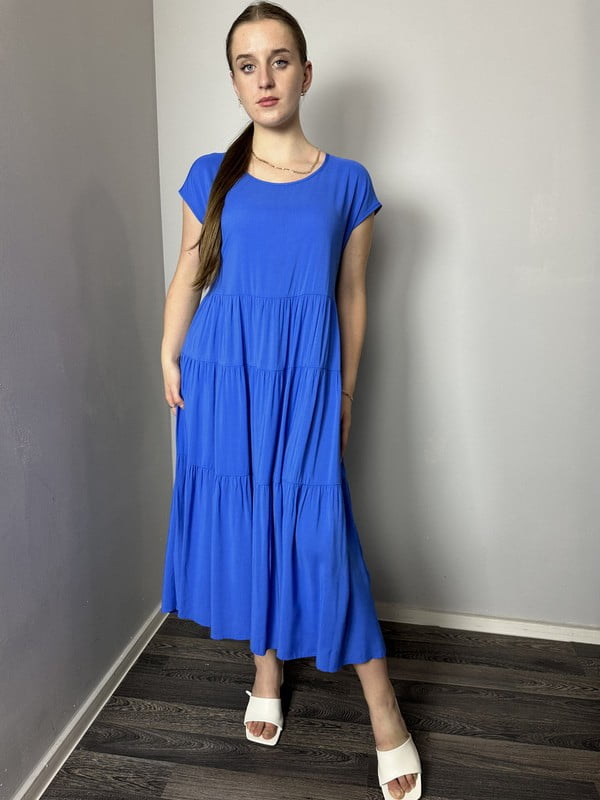 Літня сукня ярусна синя | 6765684