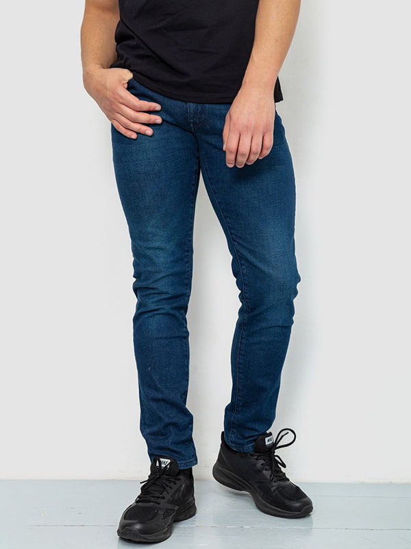 Синие классические джинсы с карманами | 6812537