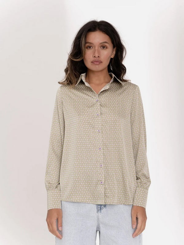 Базова блуза оливкового кольору | 6802495