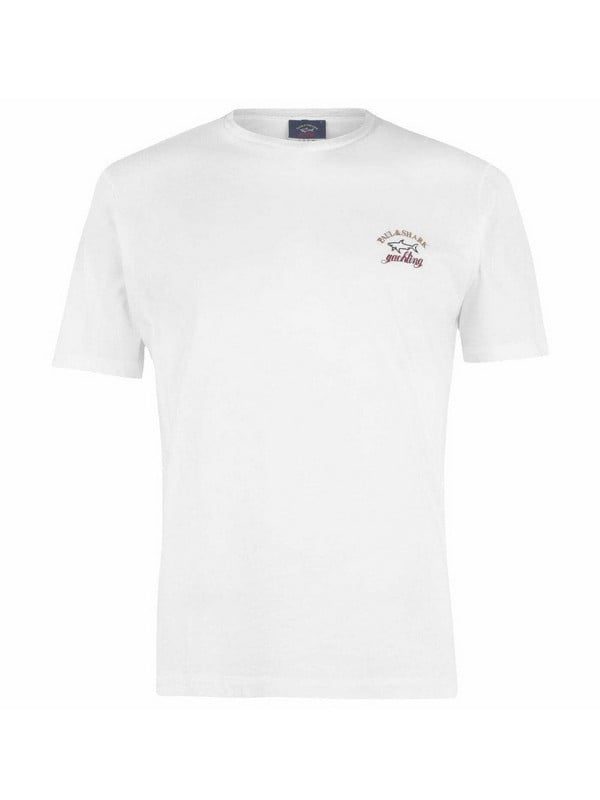 Бавовняна біла футболка з лого | 6817744