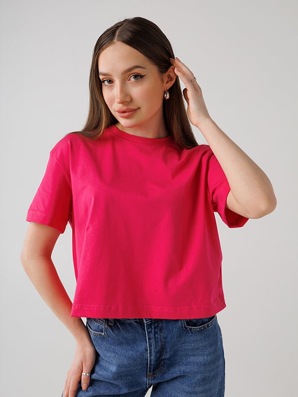 Укорочена футболка рожевого кольору | 6818091