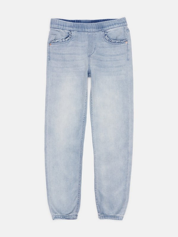 Голубые джинсы с эластичными манжетами | 6823260
