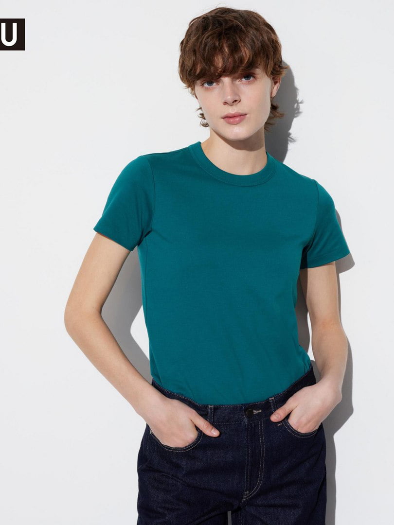 Женская футболка UNIQLO U 1159801798 (Зеленый, L) | 6825166