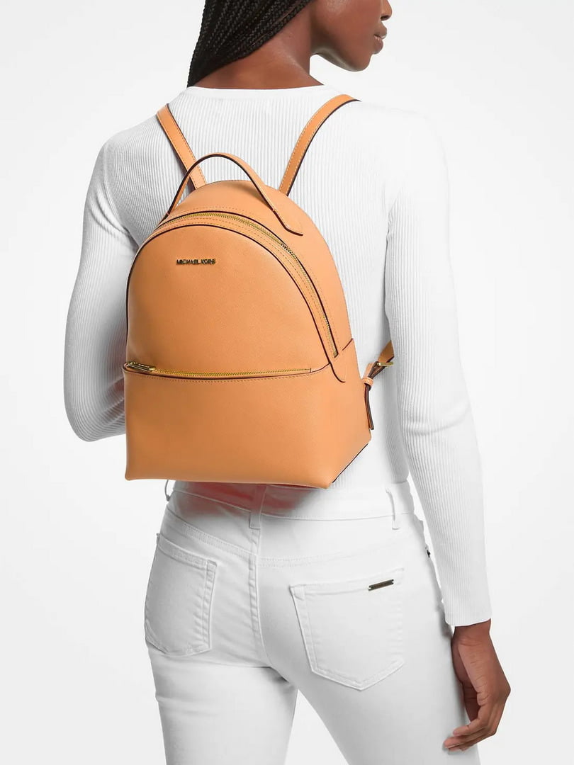 Стильний жіночий рюкзак Michael Kors із сап'янової шкіри 1159802157 (Помаранчевий, One size) | 6825386