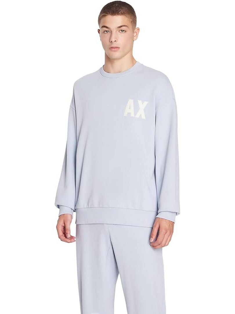 Мужской свитшот Armani Exchange с логотипом 1159801340 (Голубой, M) | 6825464