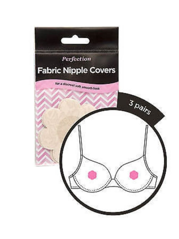 Бежеві одноразові наклейки на груди на соски Fabric Nipple Covers від Perfection (3 пари; onesize) | 6827296