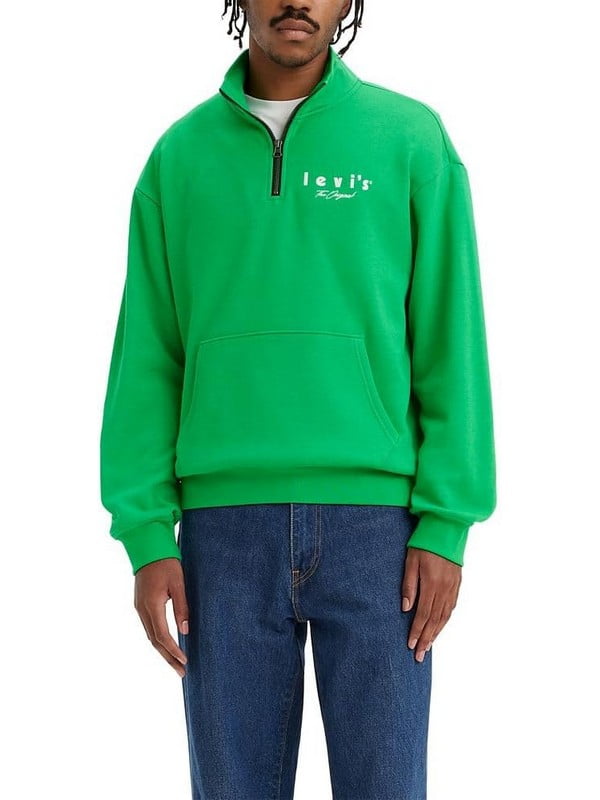 Худи на флисе зеленое с логотипом бренда | 6804837