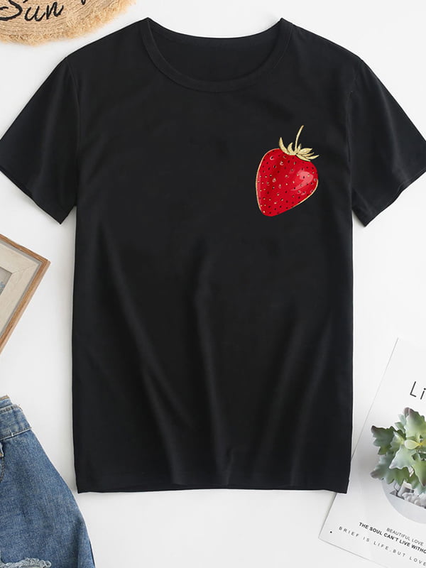 Футболка чорна “Artisanal Strawberry” | 6834131