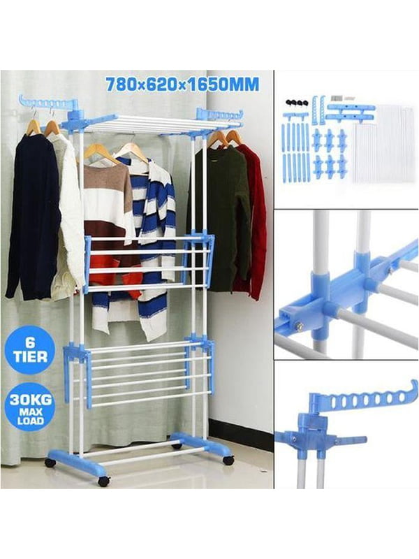 Універсальна складна сушарка для білизни 3 Tiers Garment rack біла | 6838763