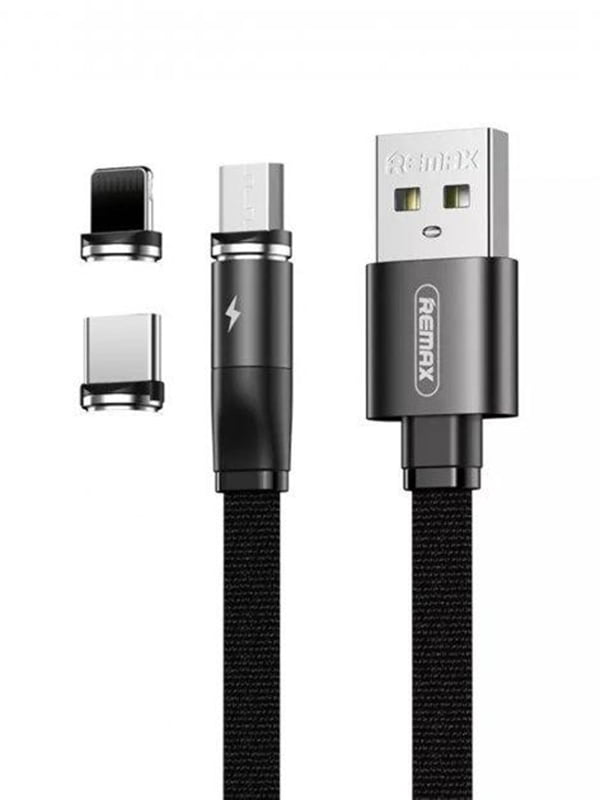 Магнітний USB cable  RC-169th magnetic 3 in 1 black | 6839124