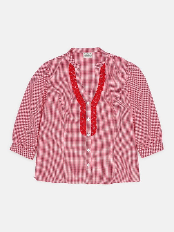 Красная блуза на пуговицах | 6844363