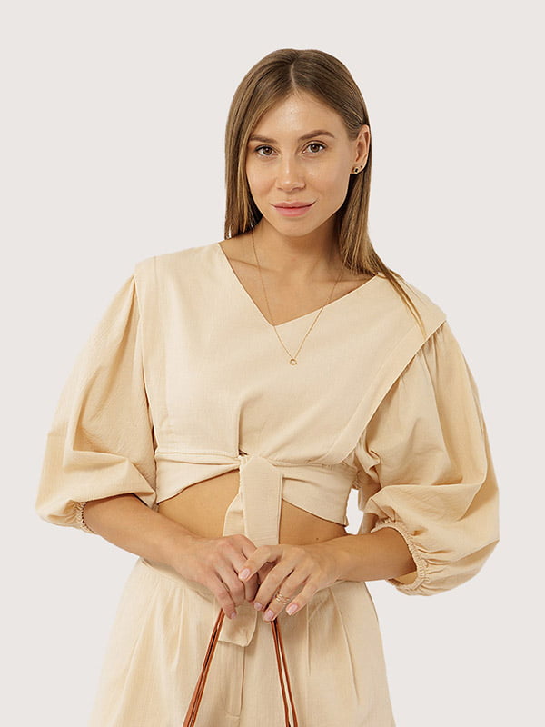 Жіноча блуза регуляр S бежевий Yuki ЦБ-00219299 | 6840906