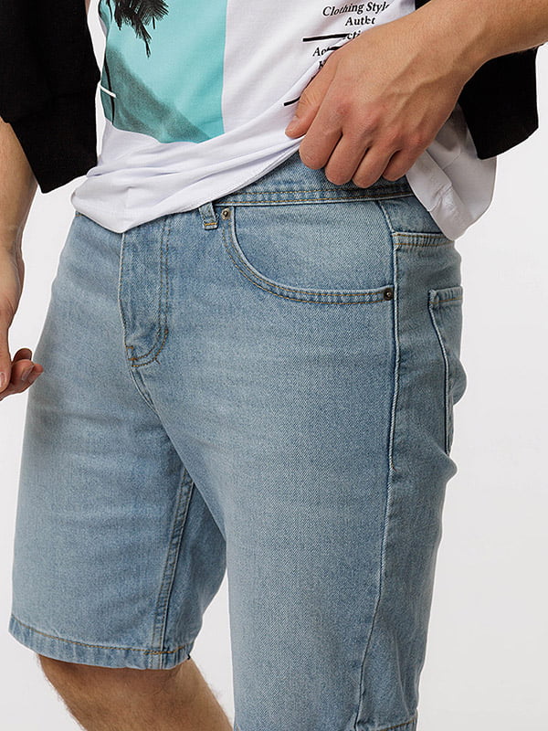 Чоловічі джинсові шорти мом 30 блакитний INTERCODE ЦБ-00218860 | 6841393