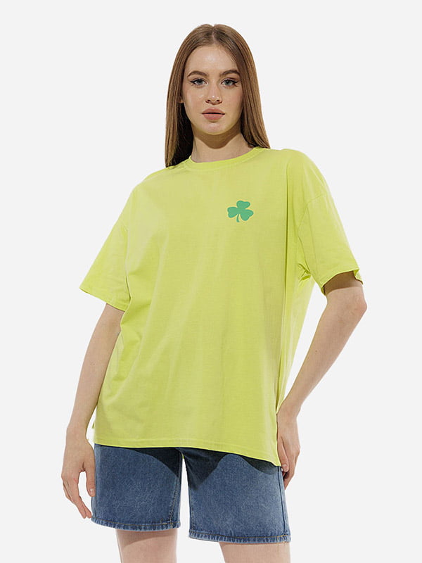 Жіноча футболка оверсайз S лимонний Dias ЦБ-00218104 | 6841713