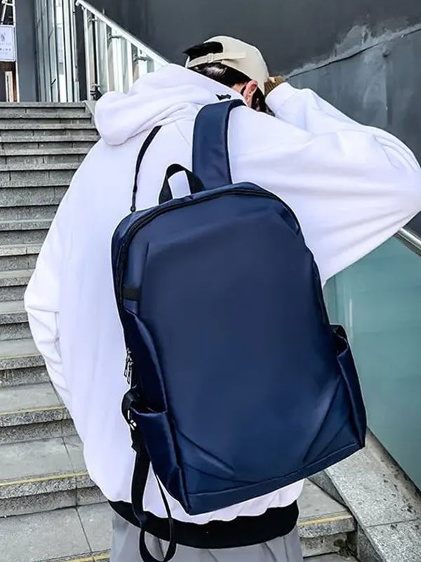 Синій  рюкзак на одне відділення з трьома кишенями (42*27*13 см) | 6847374