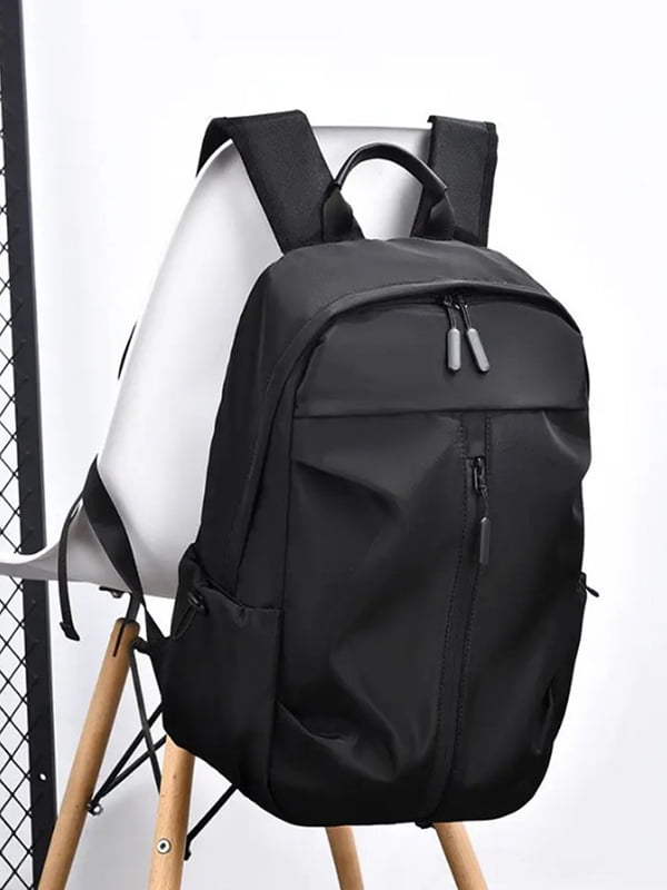 Чорний  рюкзак на одне відділення з двома додатковими кишенями (44*30*13 см) | 6847380