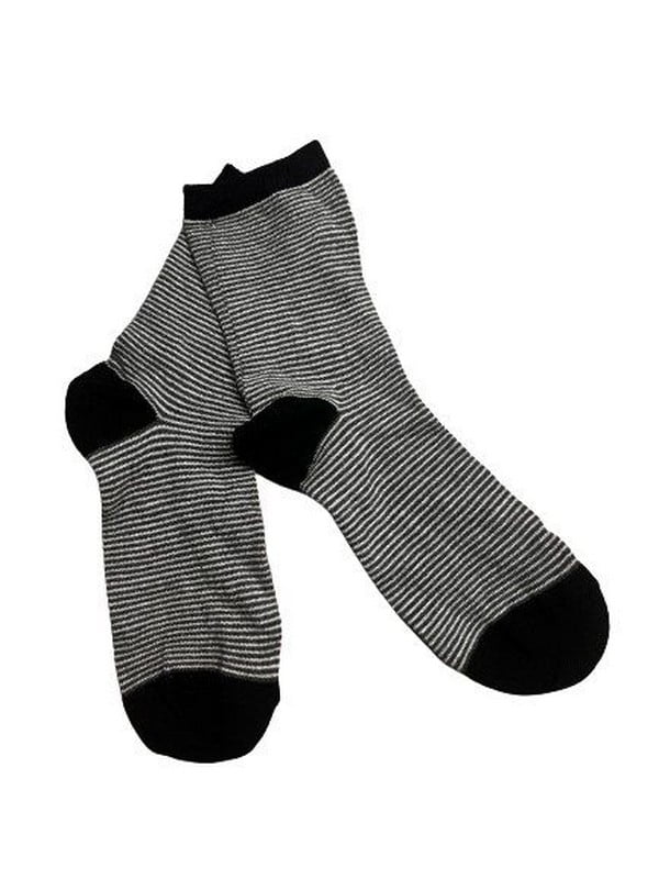 Чорно-сірі шкарпетки в смужку | 6847978