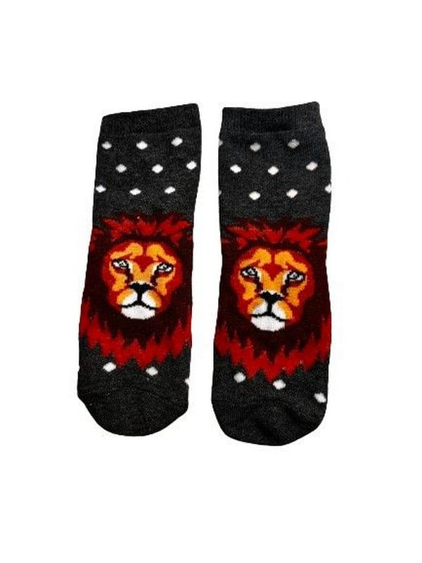Шкарпетки сірі з малюнком “Лев” | 6849925