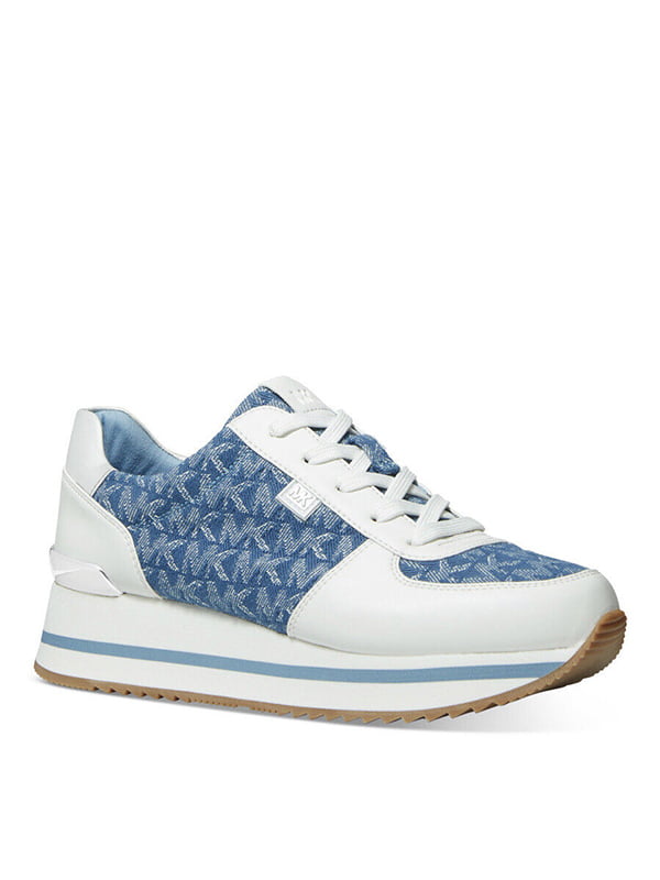 Синьо-білі кросівки на шнурівці | 6851069
