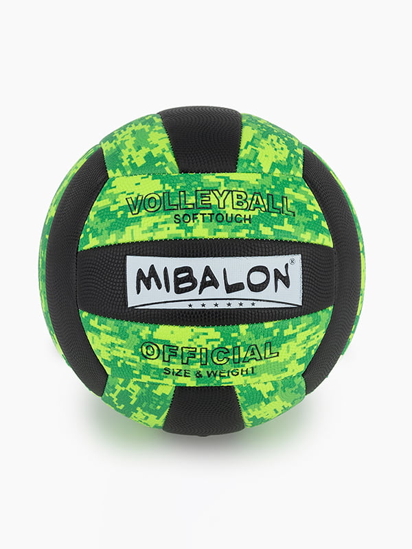 М'яч волейбольний зелено-чорний з малюнком | 6853958
