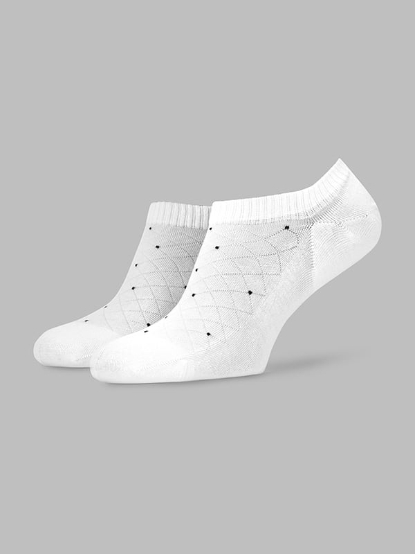 Короткі білі шкарпетки у візерунок | 6854378