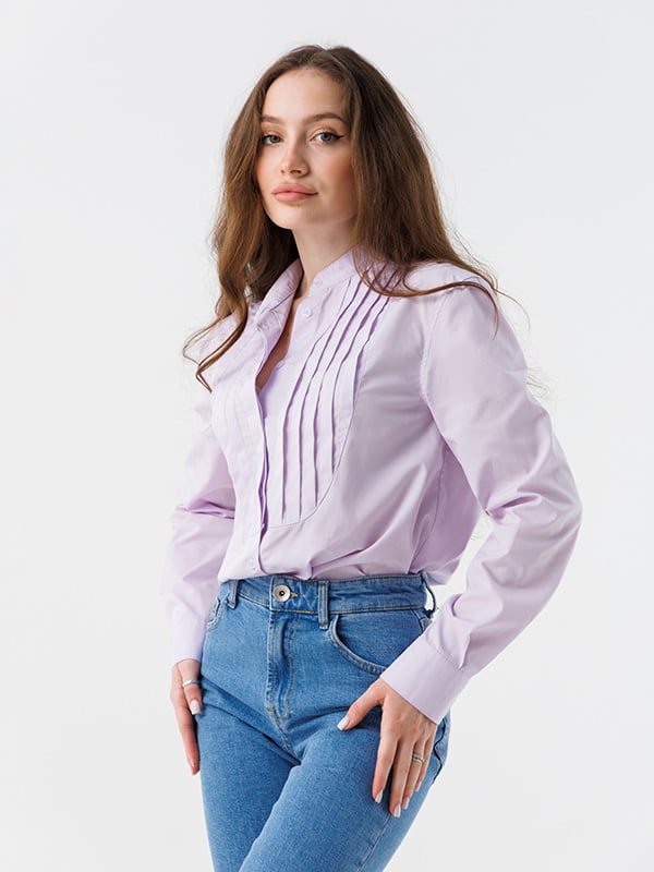 Блуза бузкового кольору  на застібці | 6854413