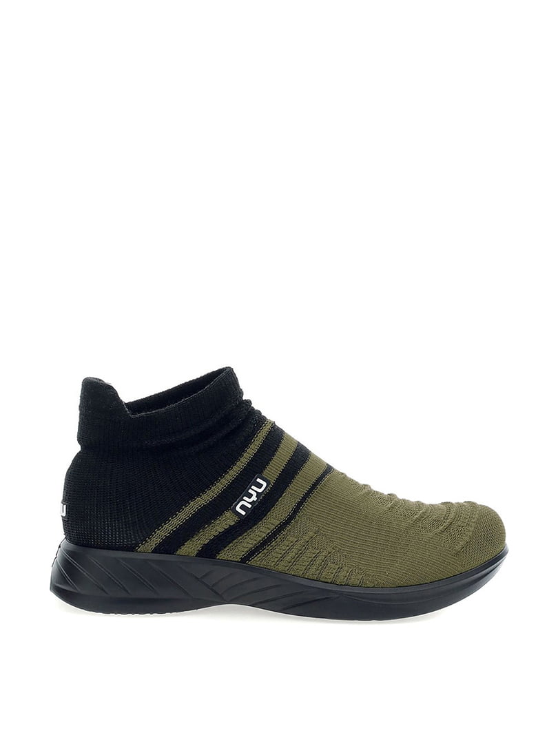 Кросівки з текстилю без шнурків кольору хакі | 6855717
