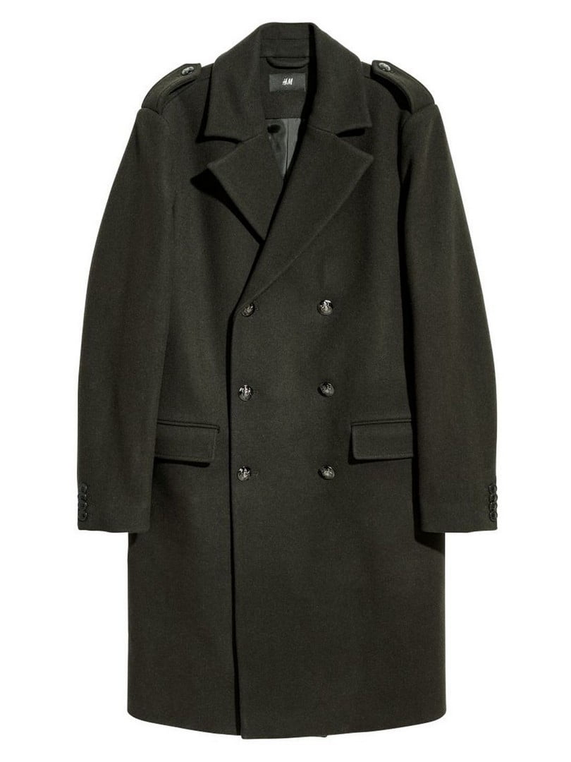Темно-зелене двобортне пальто | 6855960