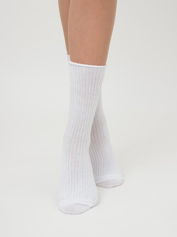 Шкарпетки білі високі в рубчик на 36-40 розмір | 6857884