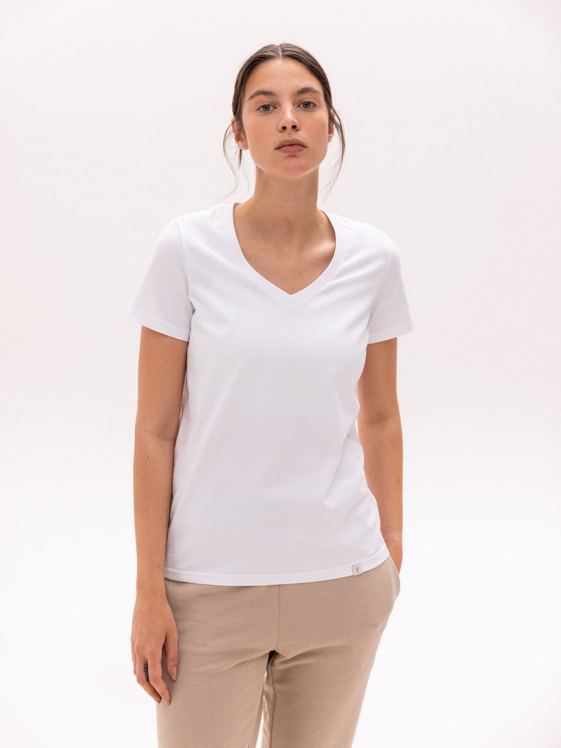 Базова бавовняна біла футболка | 6860063