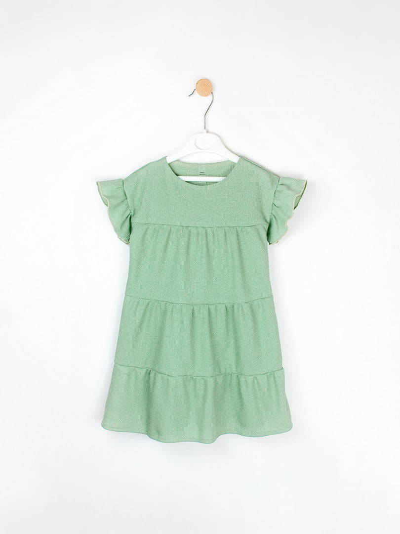 Зеленое платье из вафельной ткани | 6861287
