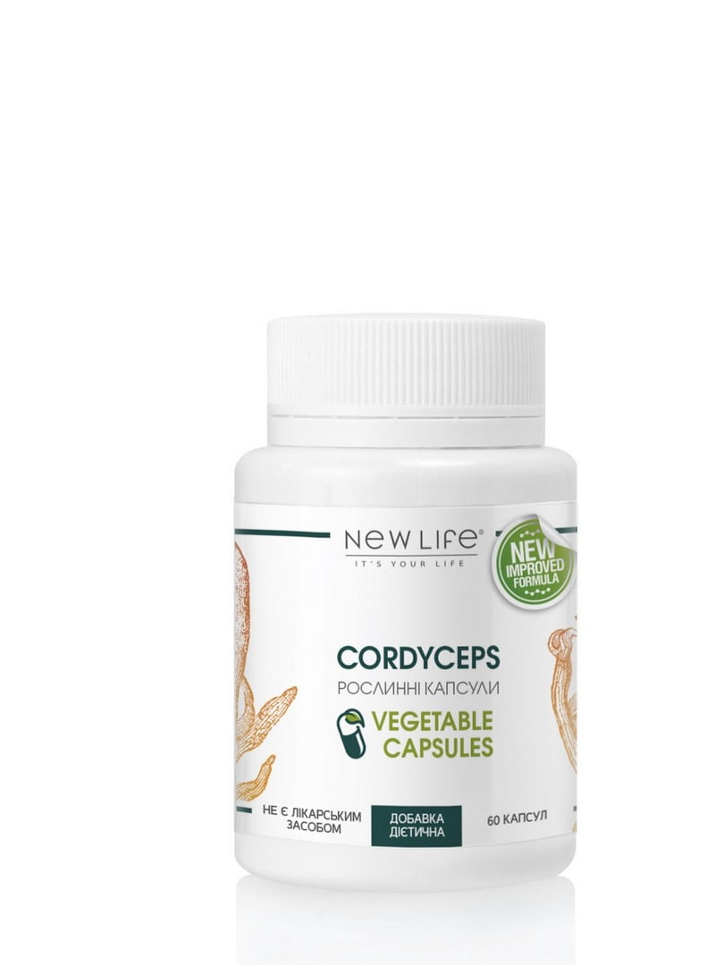 Дієтична добавка “Кордіцепс” - натуральний антибіотик, антисептик, антиоксидант та протизапальний засіб (60 рослинних капсул) | 6861595