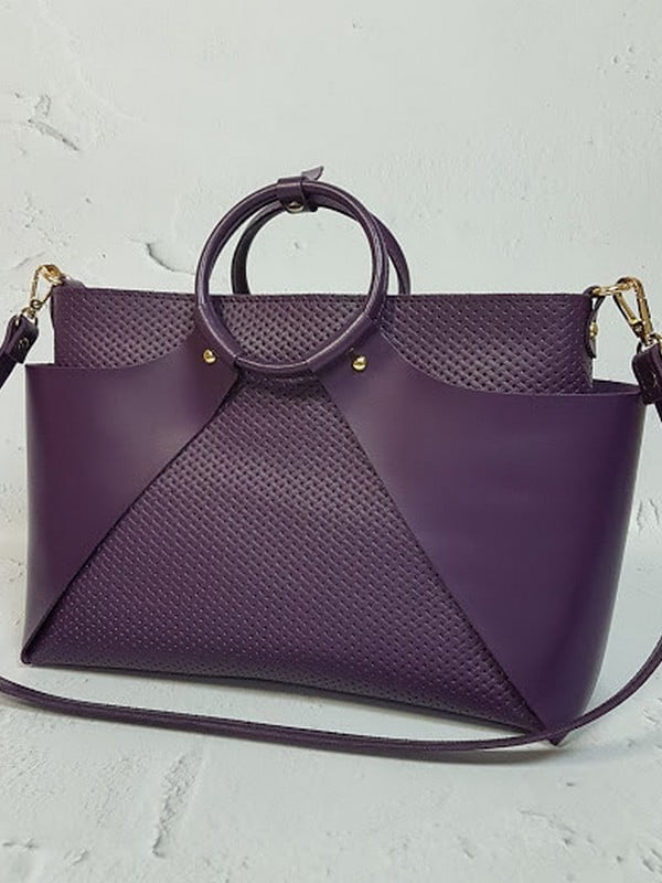 Фіолетова шкіряна сумка Ронда | 6862017