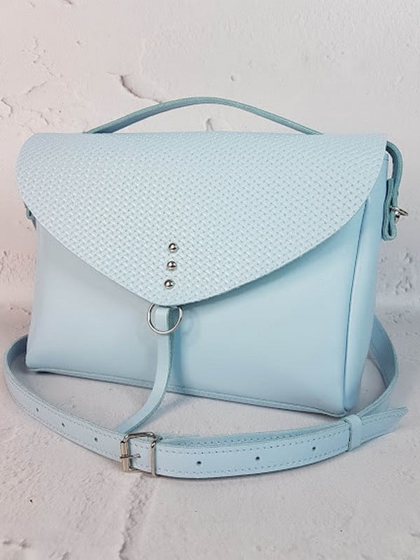 Блакитна шкіряна сумка Дороті | 6862261