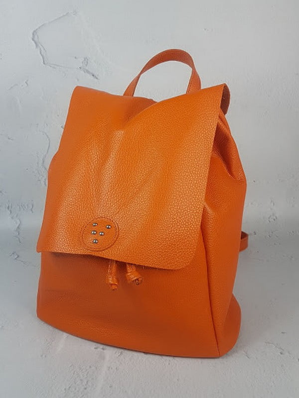 Оранжевий шкіряний рюкзак Неаполь | 6862577