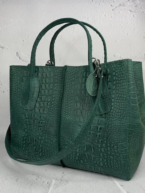 Зелена шкіряна сумка Форта | 6862802