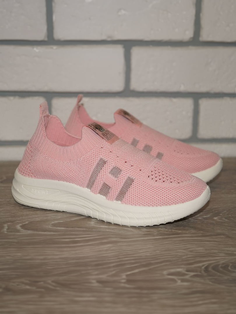 Рожеві текстильні кросівки | 6864147