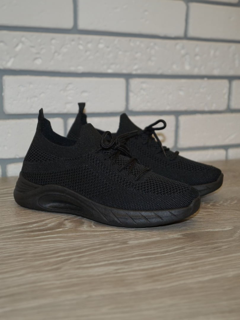 Чорні текстильні підліткові кросівки | 6864150